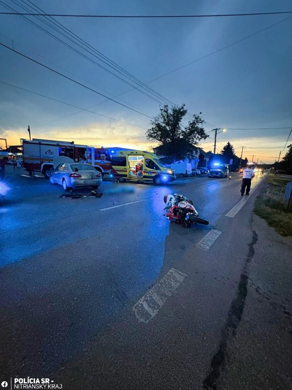 Tragická dopravná nehoda v Kolárove. O život prišiel 44-ročný motorkár